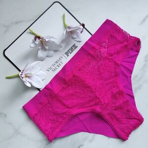 NWT VICTORIA'S SECRET NO-SHOW LACE-FRONT CHEEKY PANTY IN BALI ORCHID SIZE SMALL